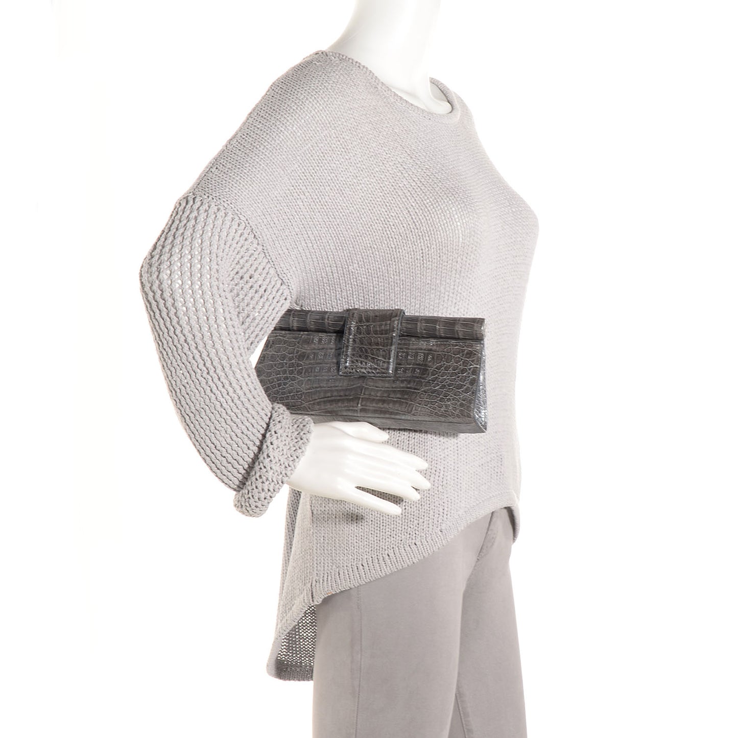 Crocodile Clutch Grey
