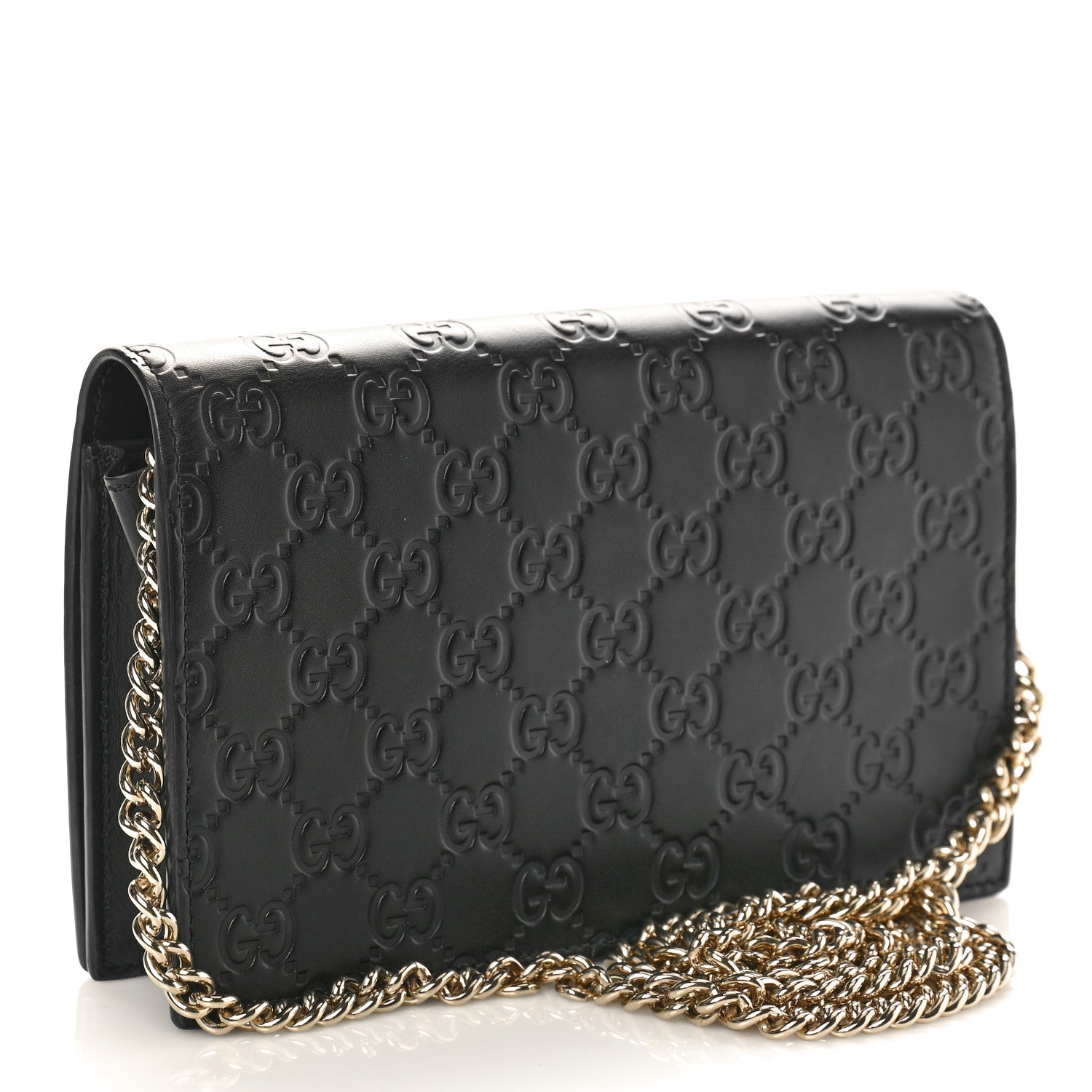 Gucci Guccissima Signature Bowy Chain Wallet Black 3 of 9