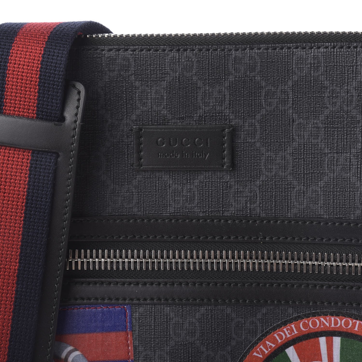 Gucci GG Supreme Monogram Night Courrier Flat Messenger Bag Black Multicolor 9 of 10