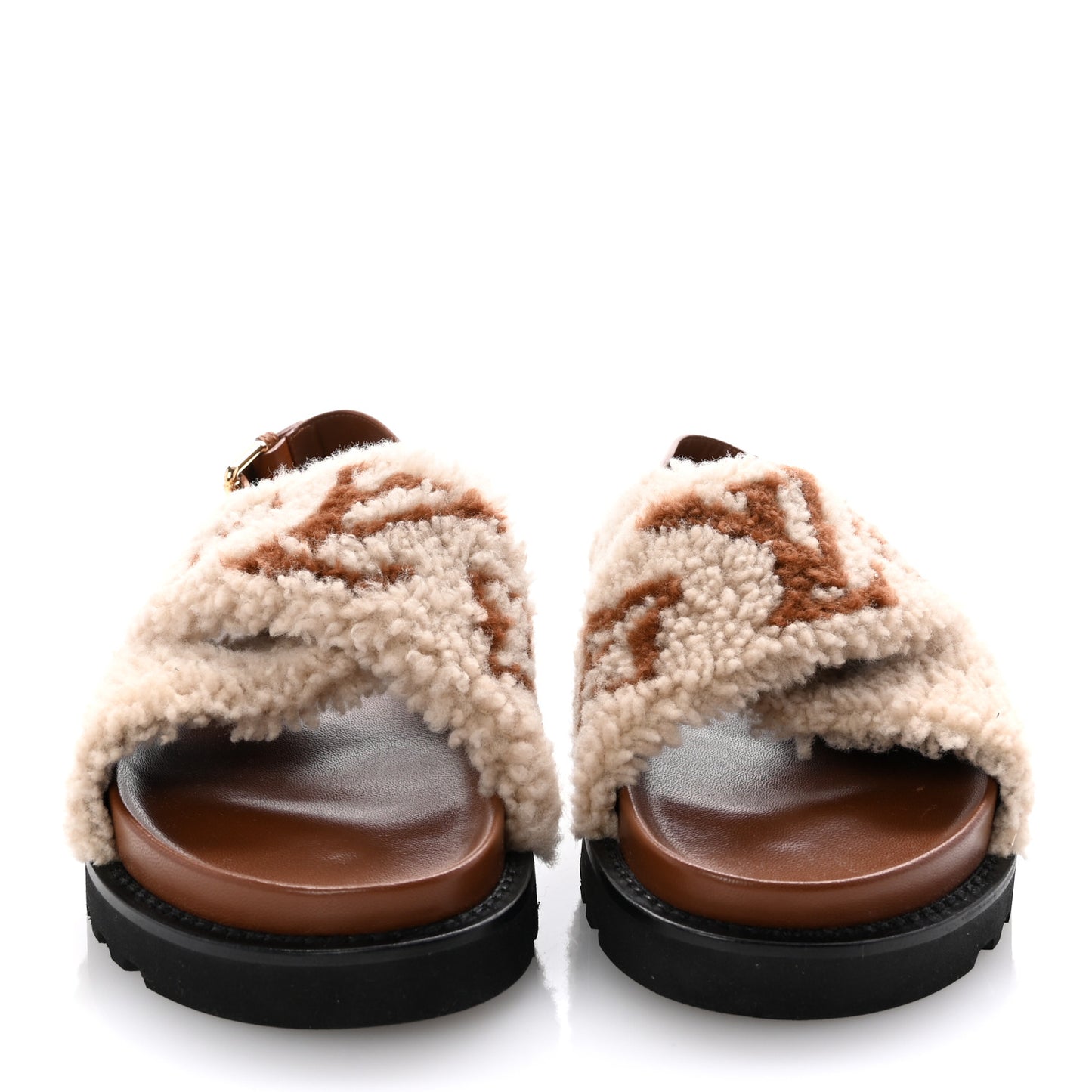Shearling Paseo Flat Comfort Sandal 40 Nude