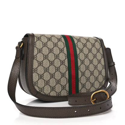 Gucci X BALENCIAGA BB Supreme Monogram Web Small Ophidia Shoulder Bag Beige New Acero 3 of 9