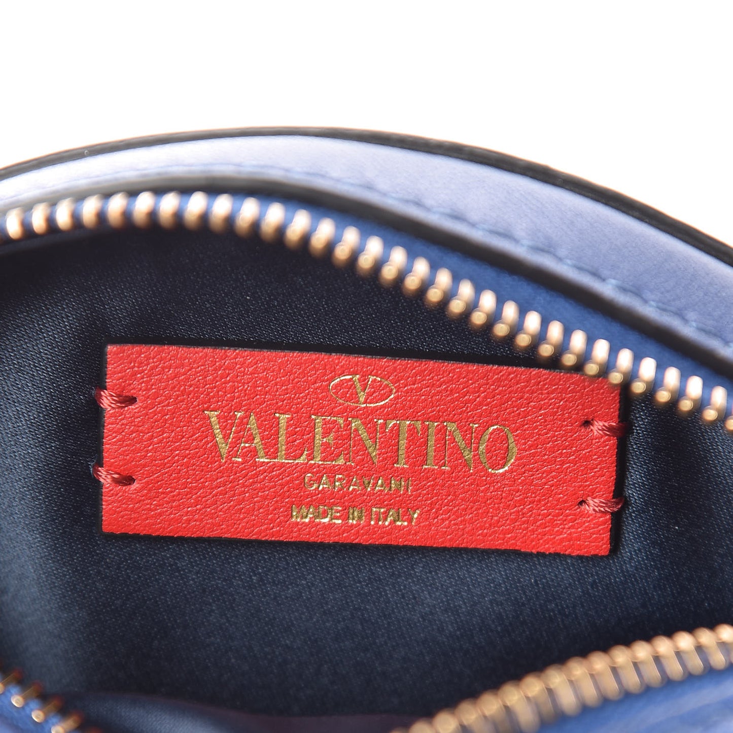 Calfskin VLogo Round Crossbody Bag Blue