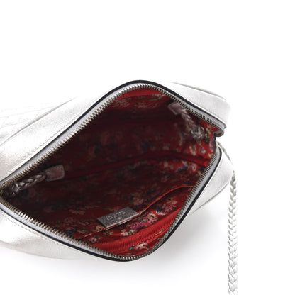 Gucci Laminated Nappa Web Trapuntata Small GG Shoulder Bag Argento 5 of 11