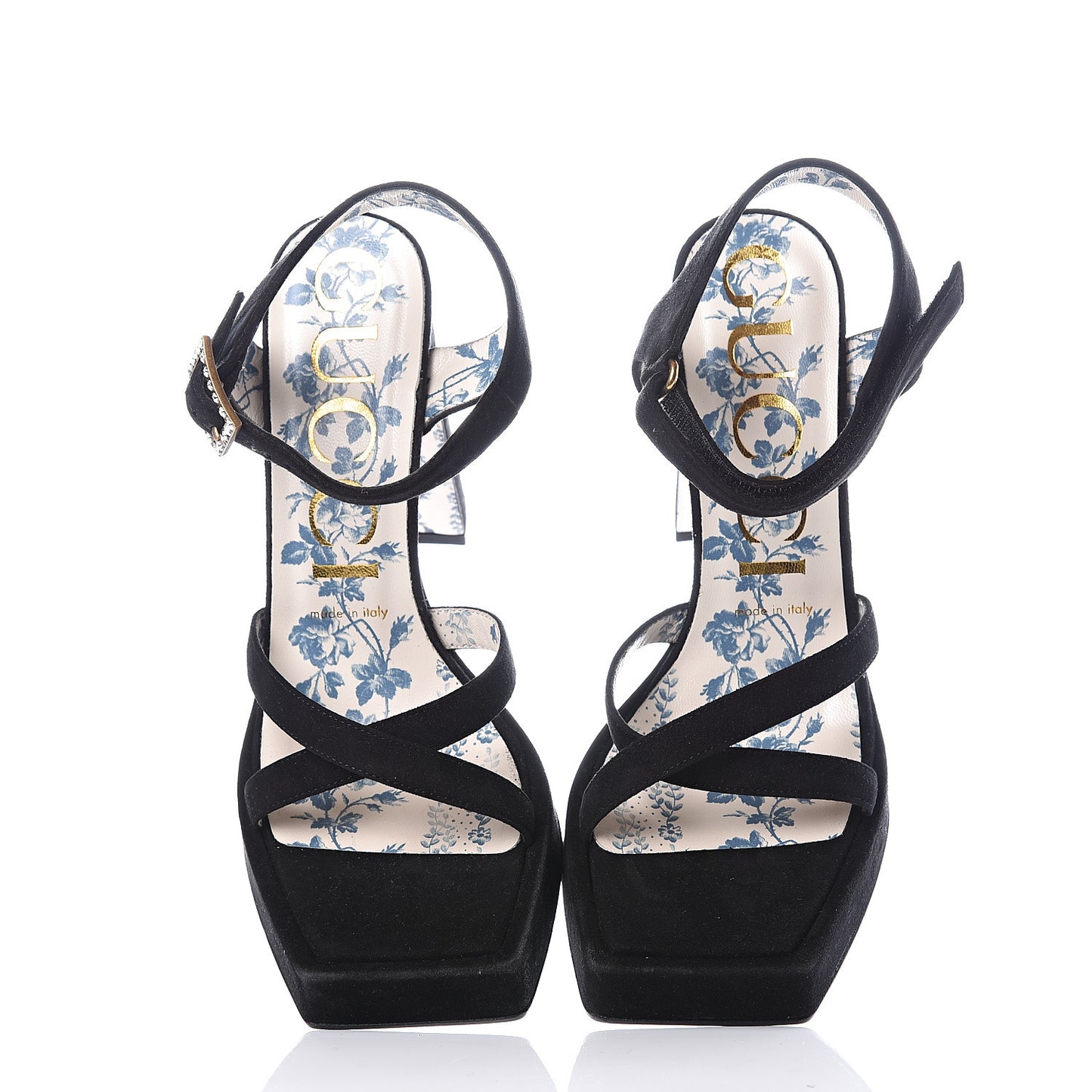 Suede Embellished Sandals 37 Black