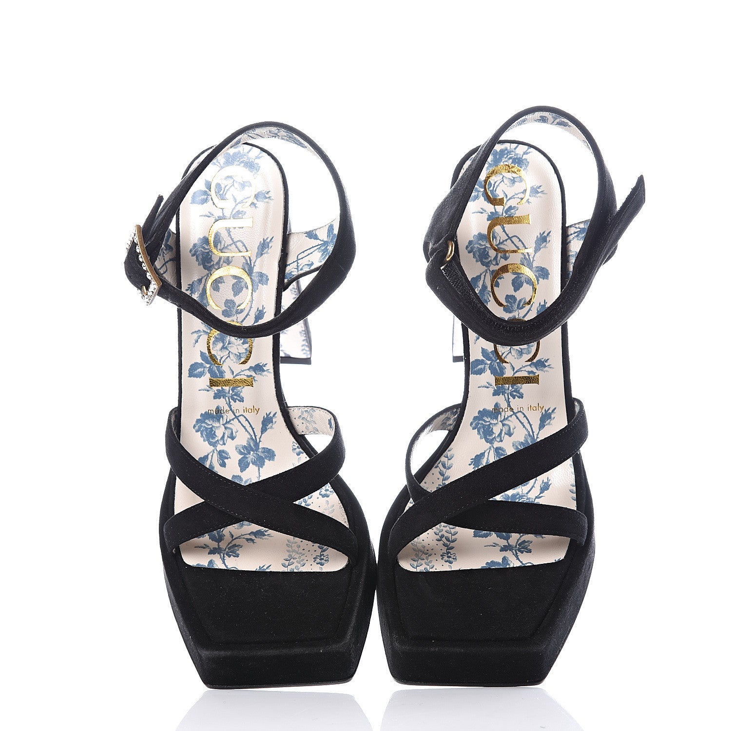 Gucci Suede Embellished Sandals 37 Black 5 of 11