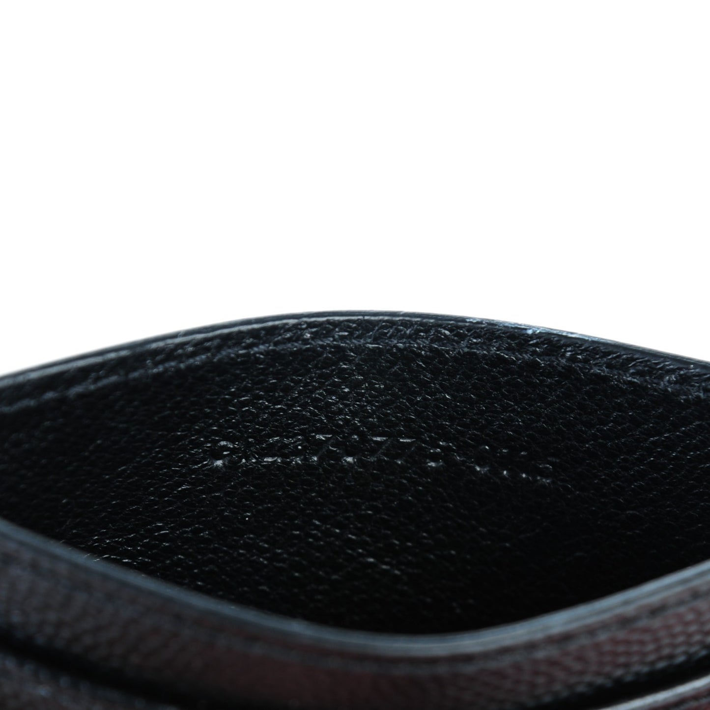 Grain De Poudre Matelasse Chevron Monogram Credit Card Case Black