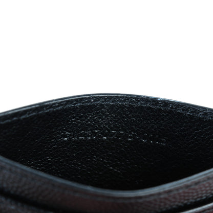 Saint Laurent Grain De Poudre Matelasse Chevron Monogram Credit Card Case Black 9 of 15