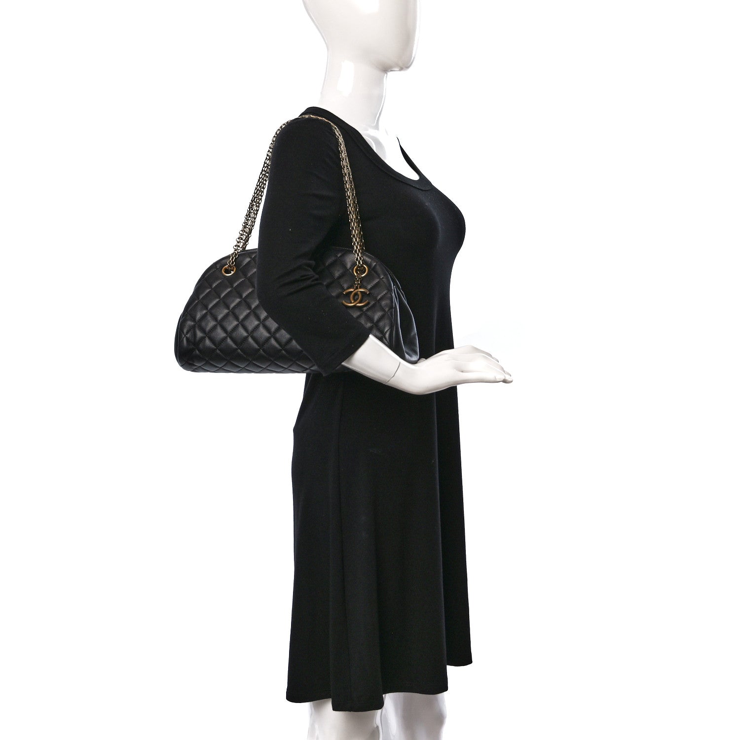 Chanel Lambskin Quilted Medium Just Mademoiselle Black 3 of 15
