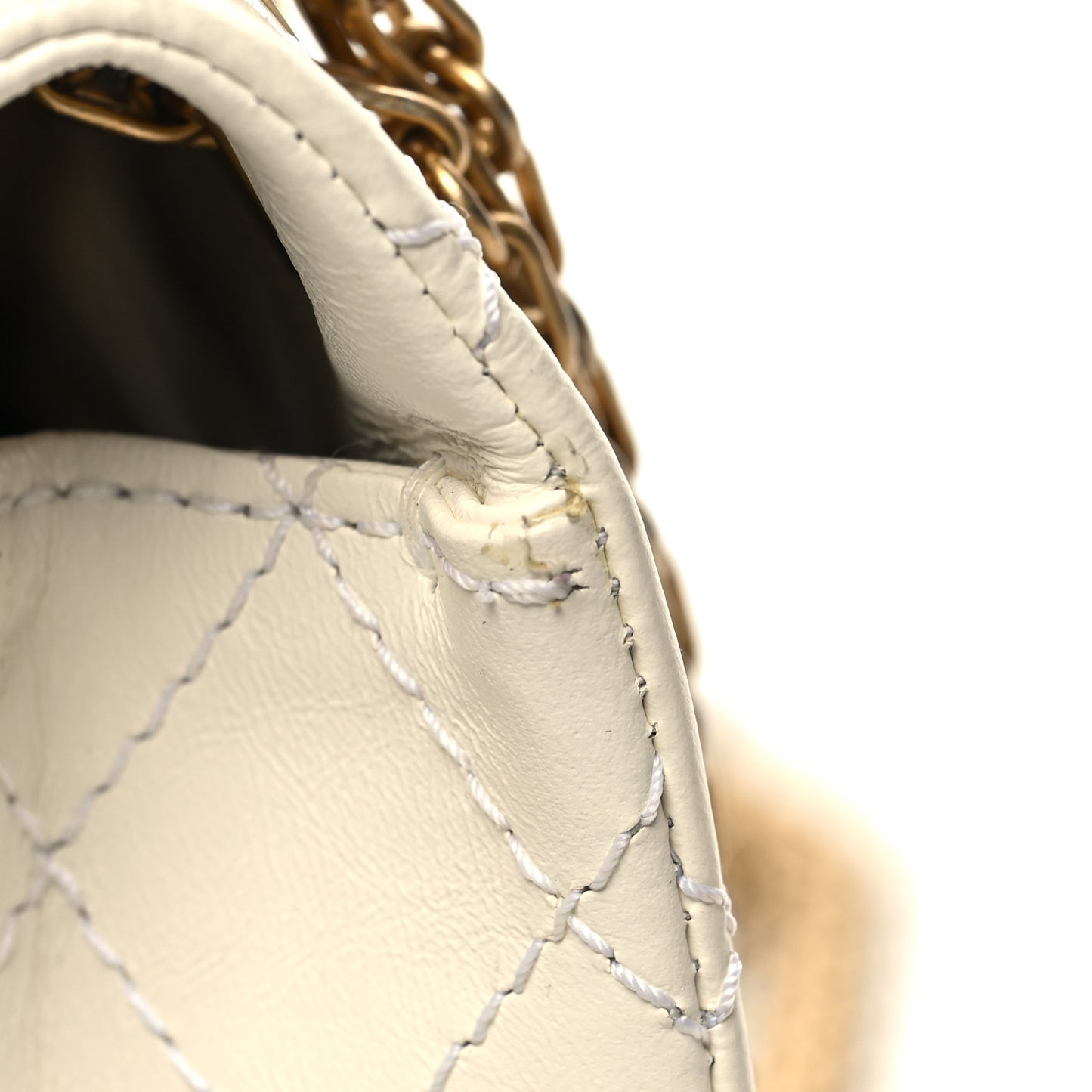 Aged Calfskin Quilted 2.55 Reissue Mini Flap White