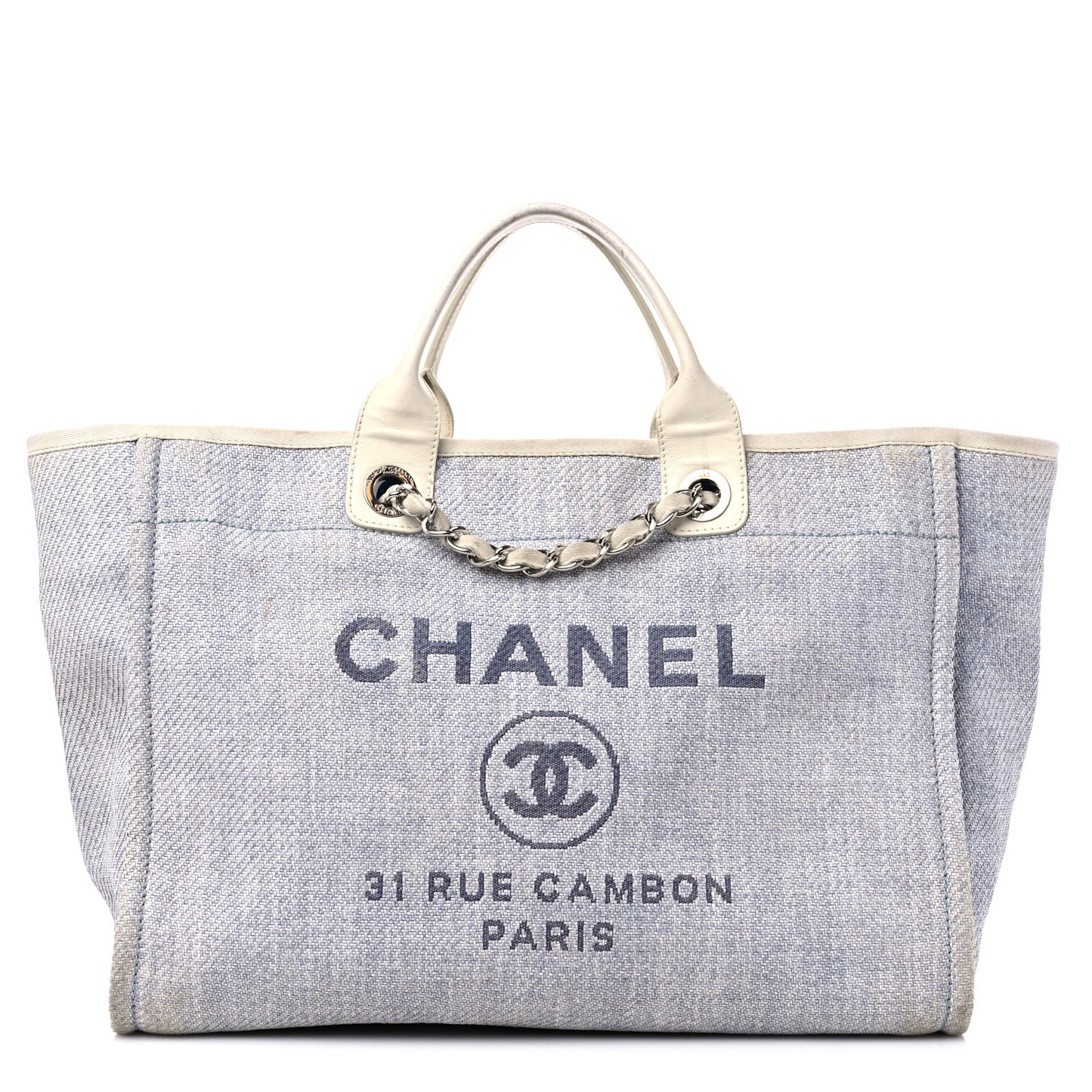 Canvas Medium Deauville Tote Denim Blue