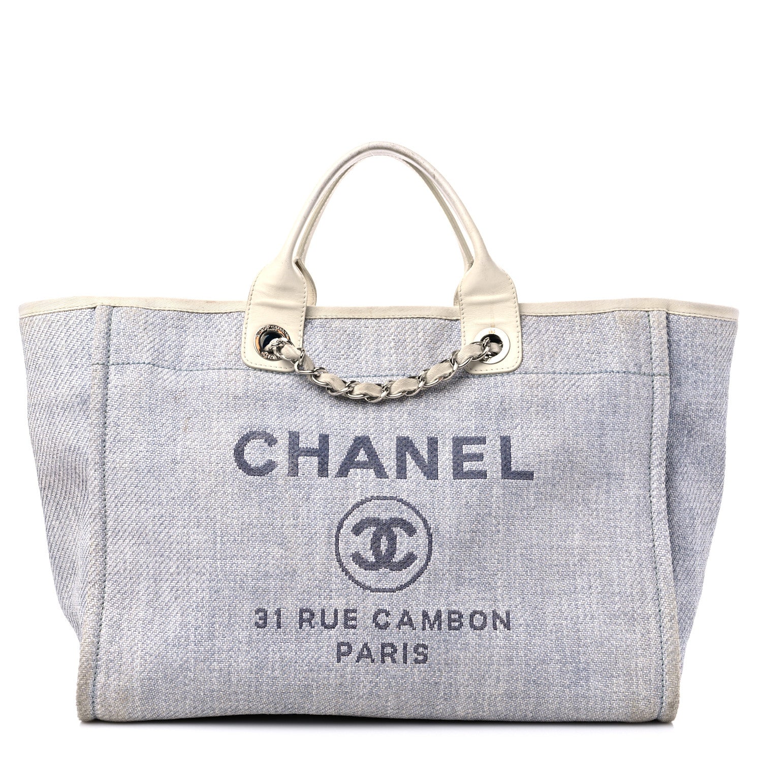 Chanel Canvas Medium Deauville Tote Denim Blue 1 of 19