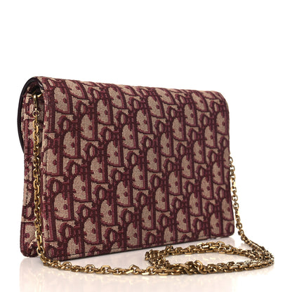 Christian Dior Oblique Saddle Chain Pouch Burgundy 3 of 8