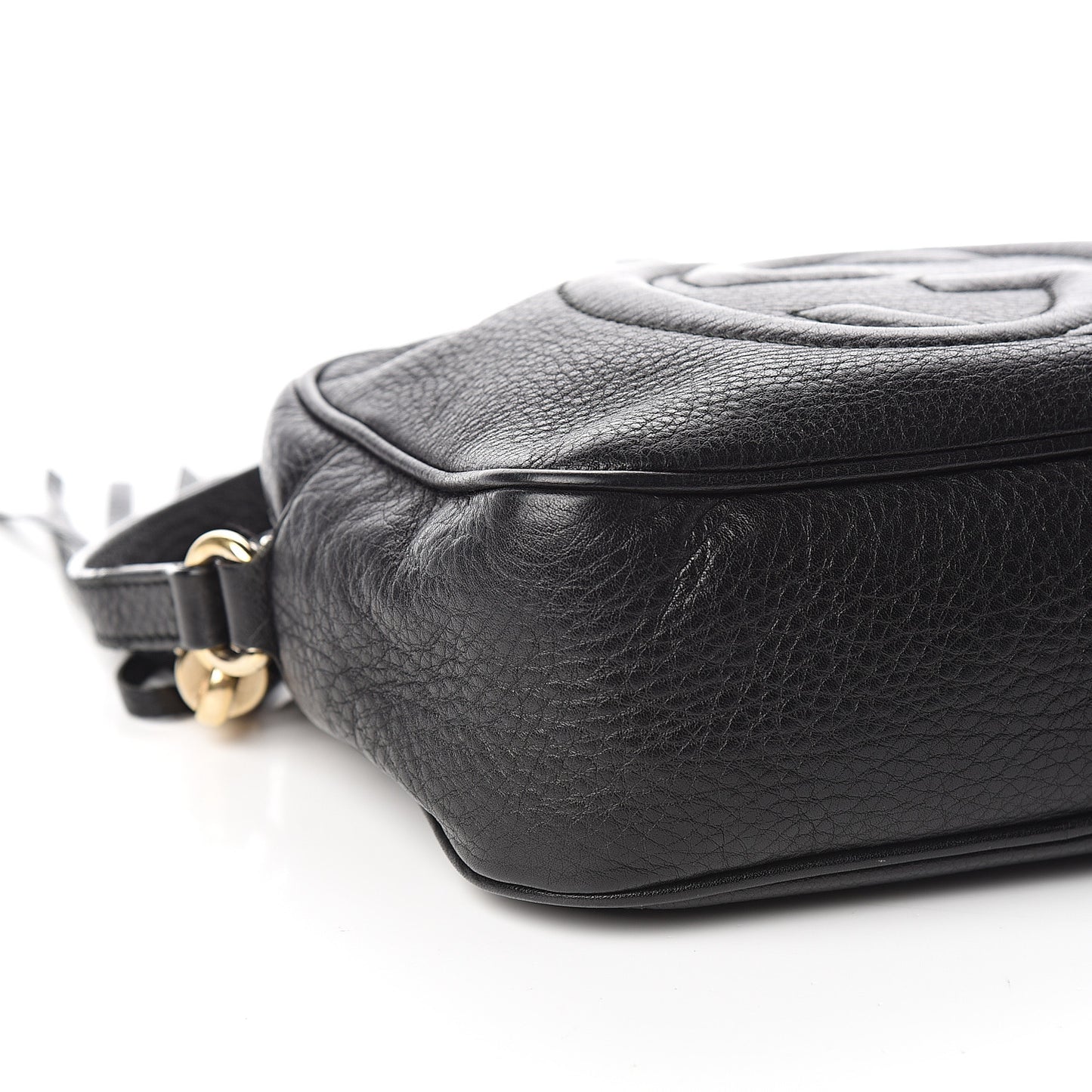 Pebbled Calfskin Small Soho Disco Bag Black