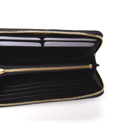 Saint Laurent Lambskin Matelasse Monogram Vicky Zip Around Wallet Black 5 of 7