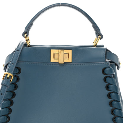 Fendi Nappa Lace Up Mini Peekaboo Iconic Satchel Cobalto 8 of 11