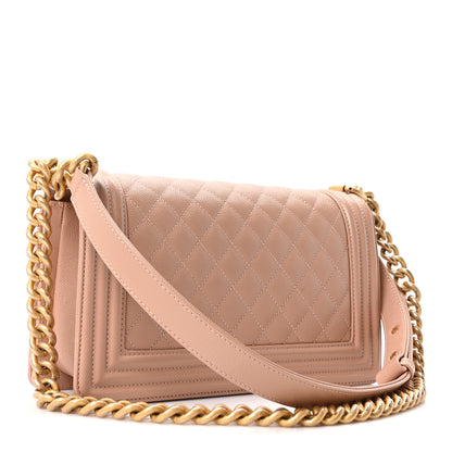 Chanel Caviar Quilted Medium Boy Flap Beige 2 of 10