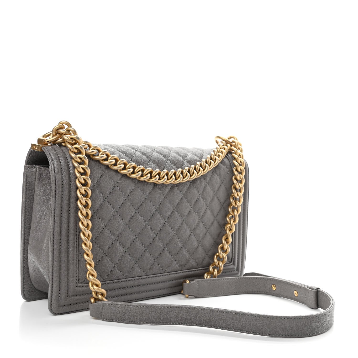 Chanel Caviar Quilted New Medium Boy Flap Grey 5 of 20