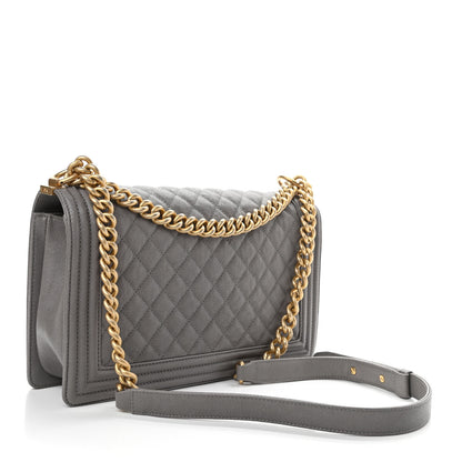 Chanel Caviar Quilted New Medium Boy Flap Grey 5 of 20