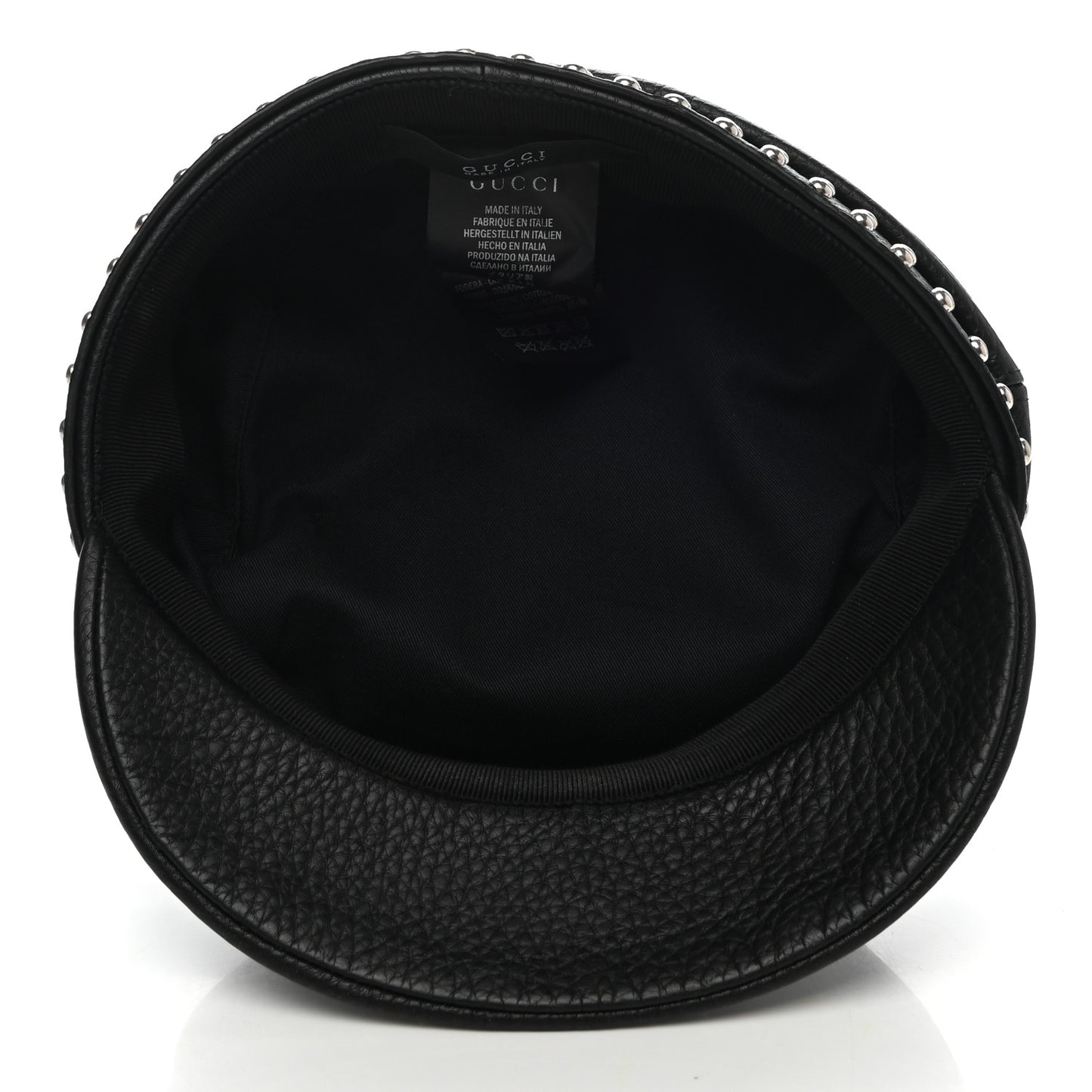 Calfskin Studded Cellarius Hat M Black