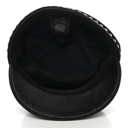 Gucci Calfskin Studded Cellarius Hat M Black 7 of 8