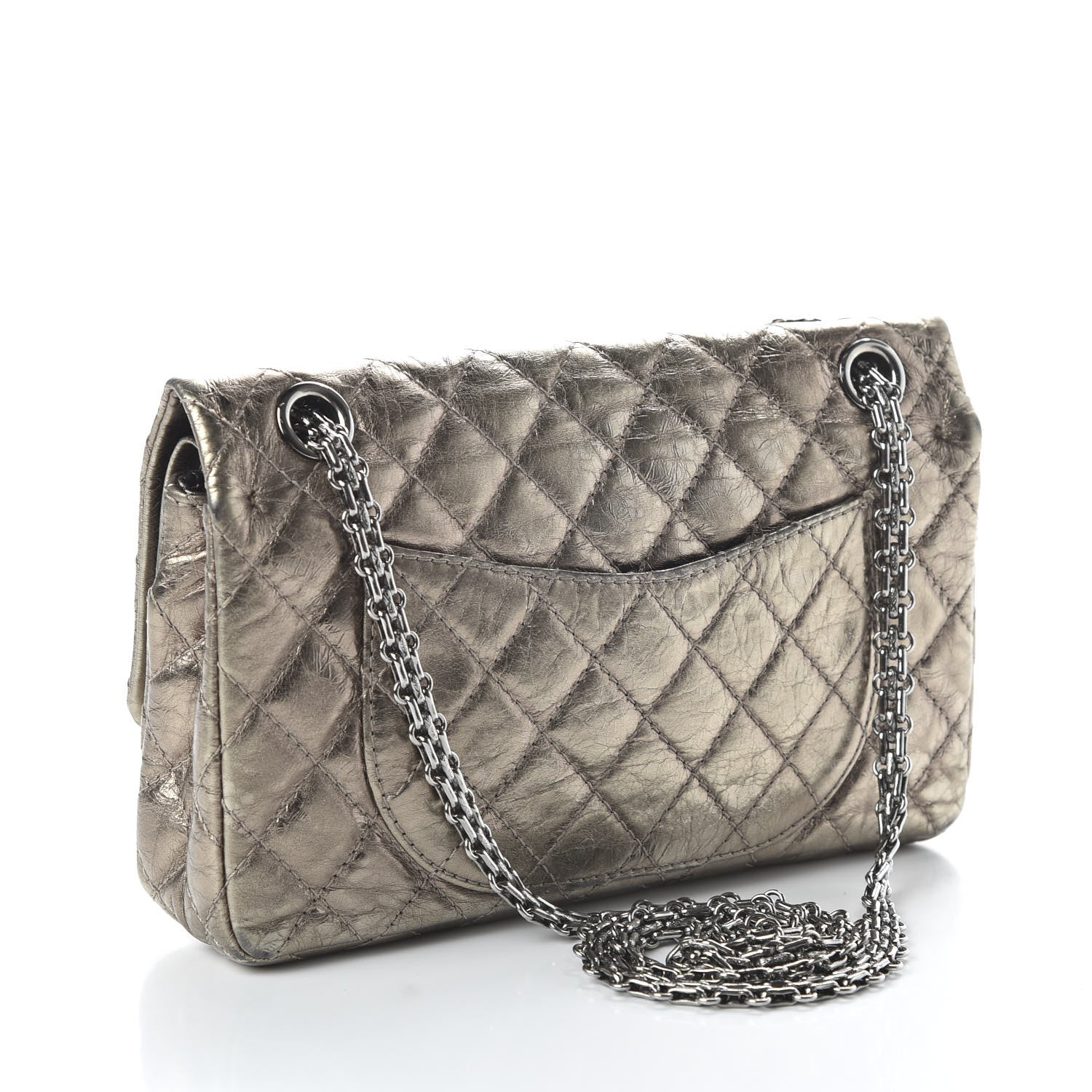 Chanel Metallic Aged Calfskin 2.55 Reissue 225 Flap Dark Silver 3 of 12