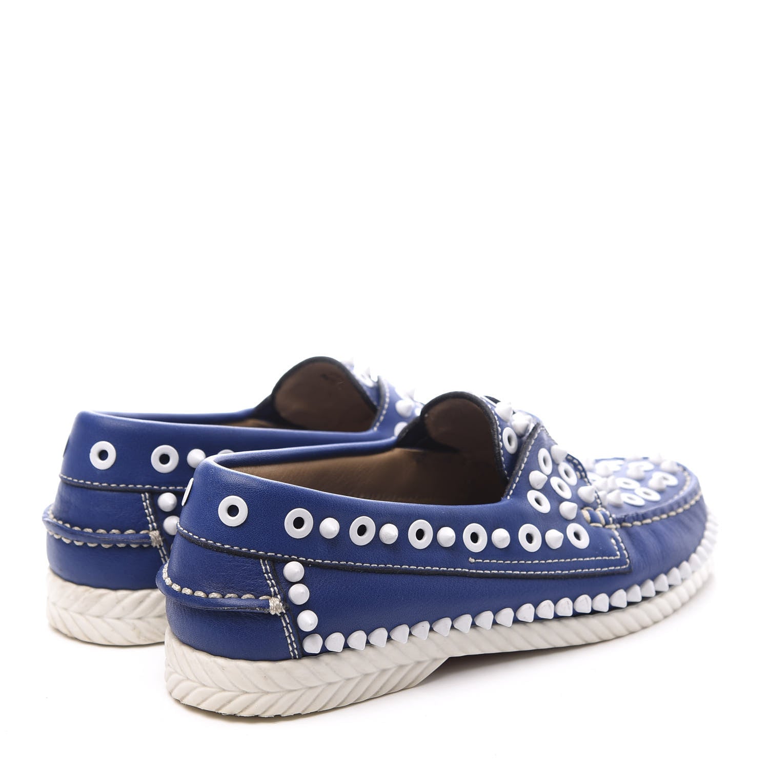 Christian Louboutin Calfskin Yacht Spikes Loafers 37 Blue 4 of 10