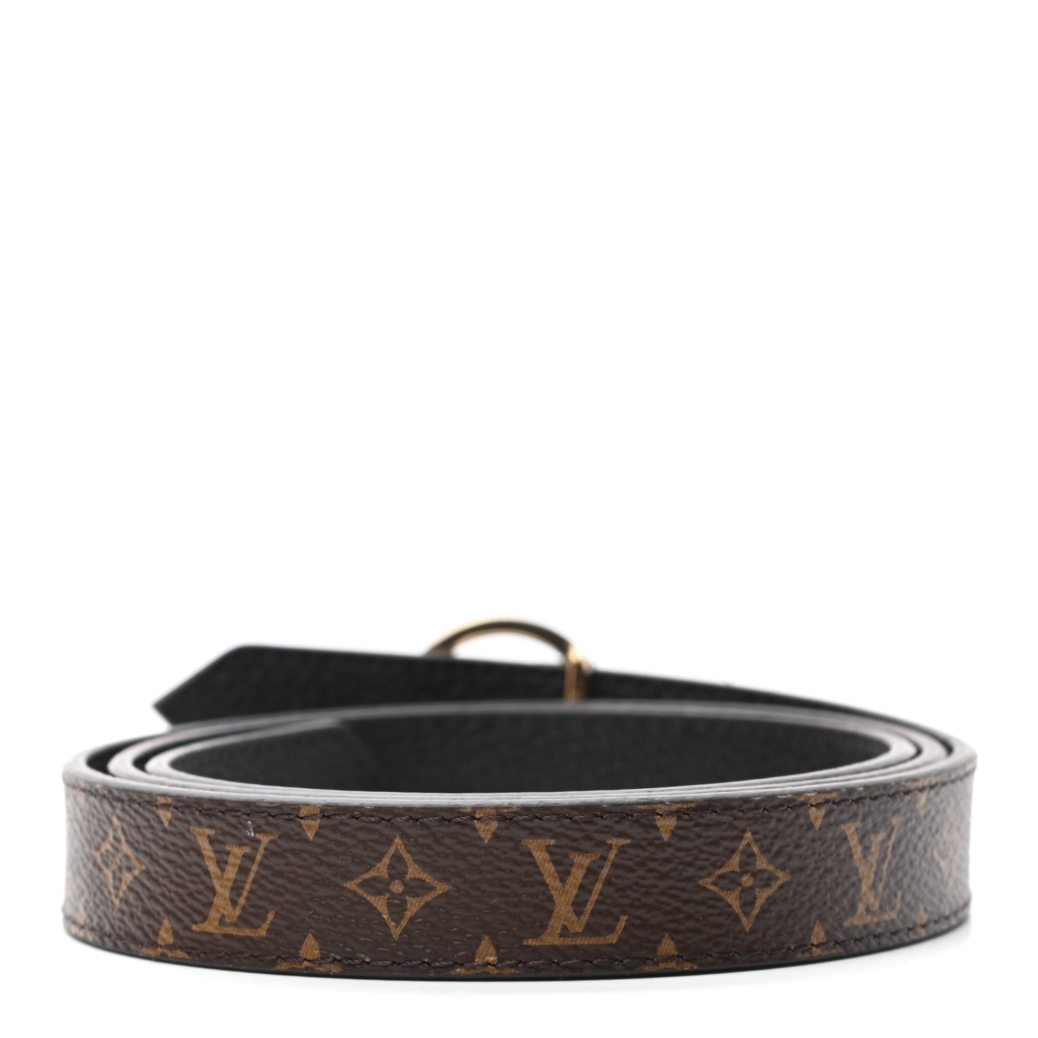 Louis Vuitton Monogram Calfskin 20mm LV Circle Reversible Belt 85 34 2 of 5