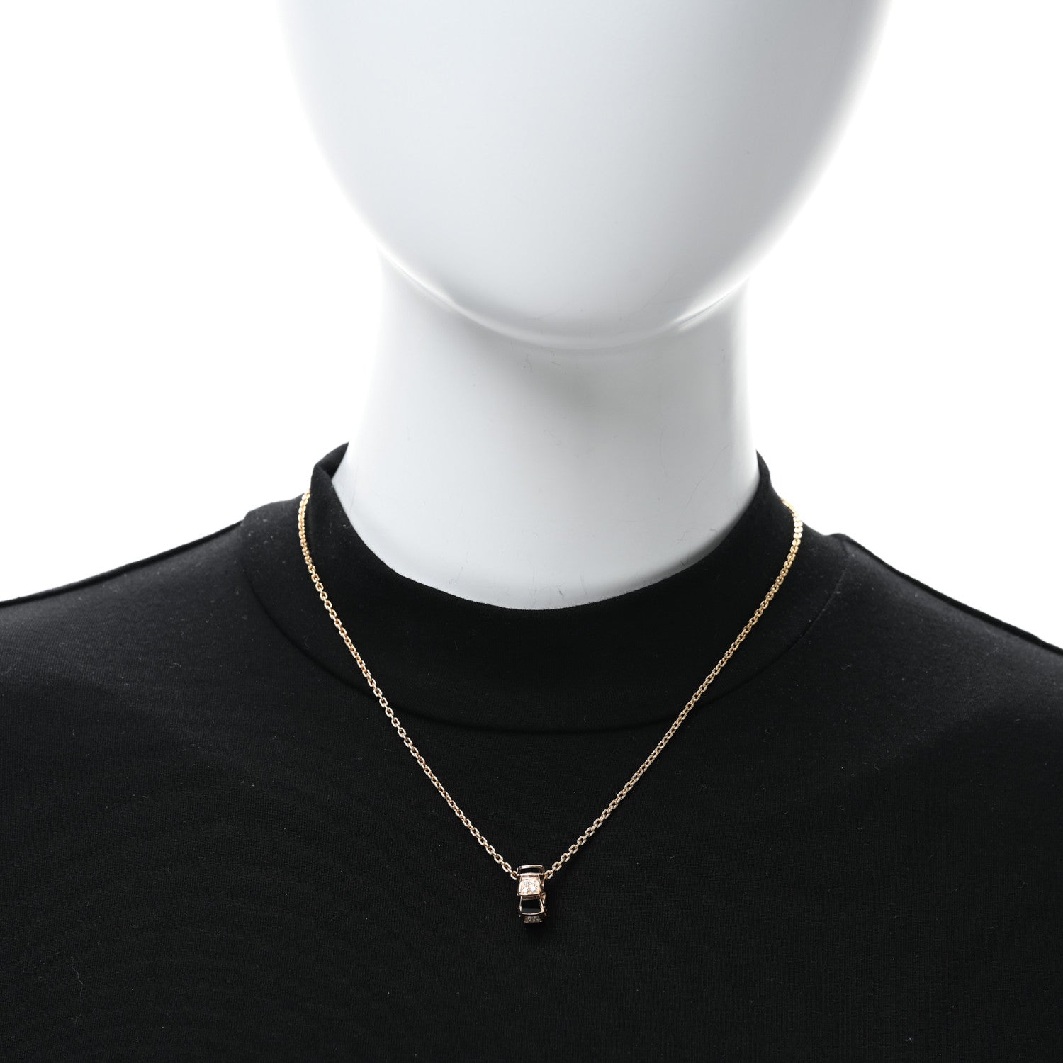 Bulgari 18K Rose Gold Diamond Black Onyx Serpenti Viper Pendant Necklace 2 of 4