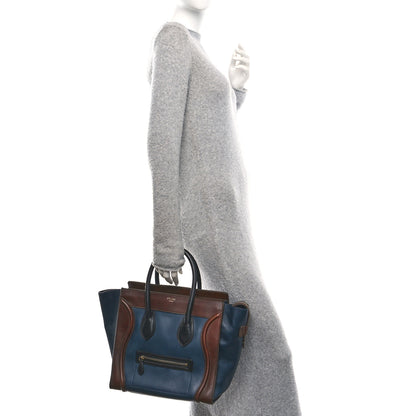 Celine Smooth Calfskin Mini Tri-Color Luggage Navy 2 of 14