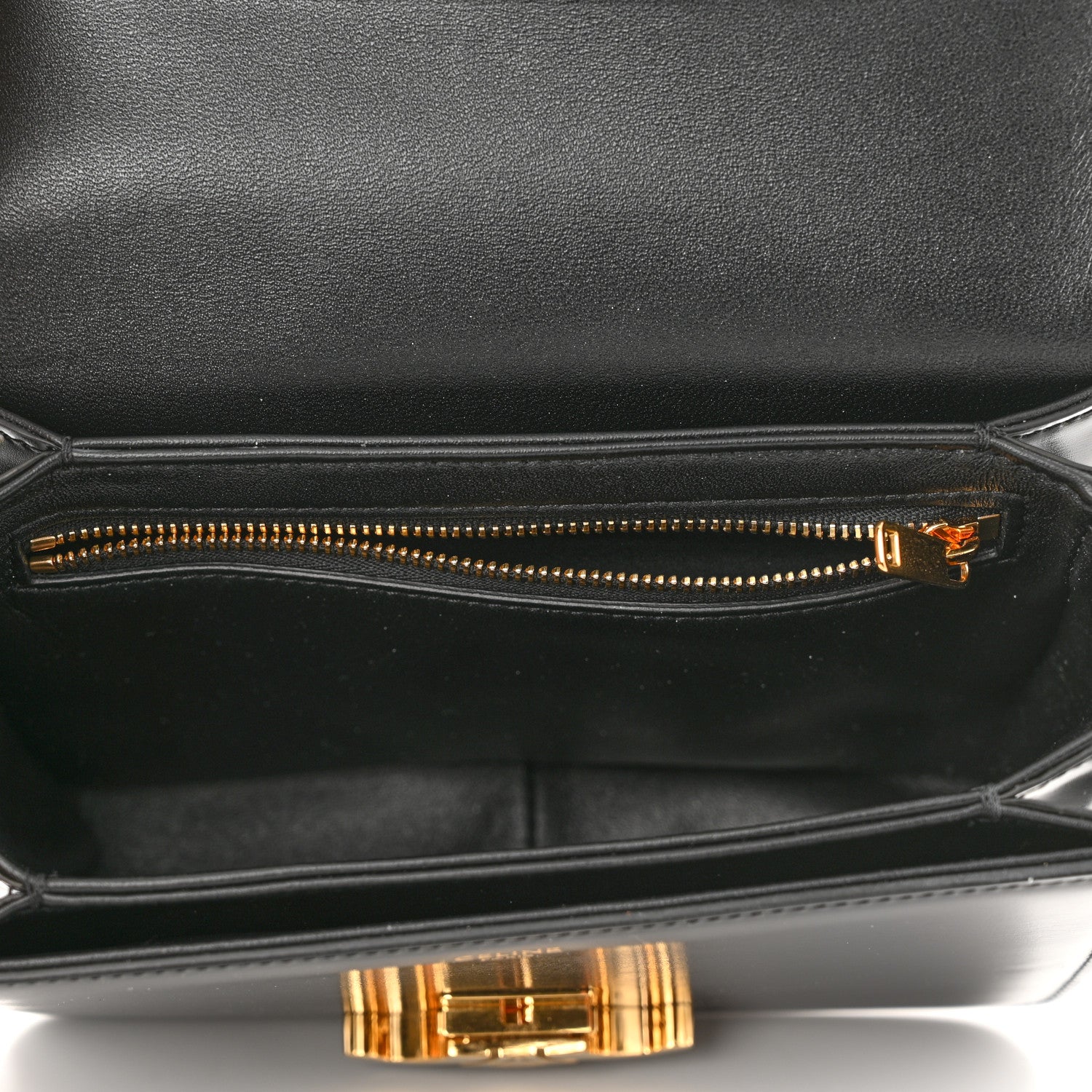 Celine Shiny Calfskin Teen Triomphe Black 5 of 9
