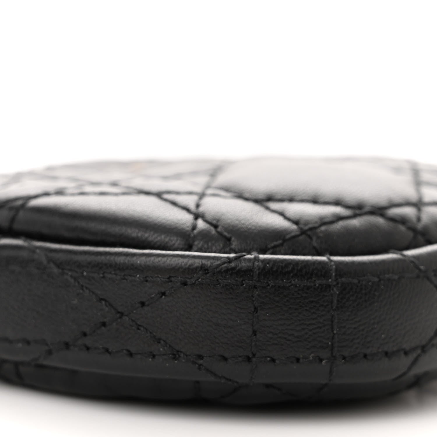 Christian Dior Lambskin Mini Cannage Round Caro Crossbody Pouch Black 9 of 10