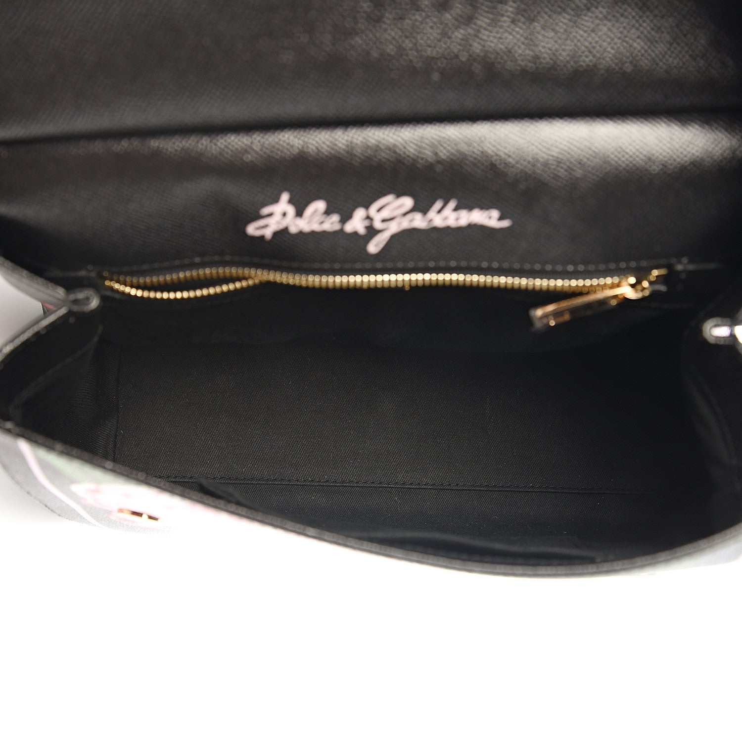 Dolce & Gabbana Dauphine Rose Print Medium Miss Sicily Satchel Black 4 of 10