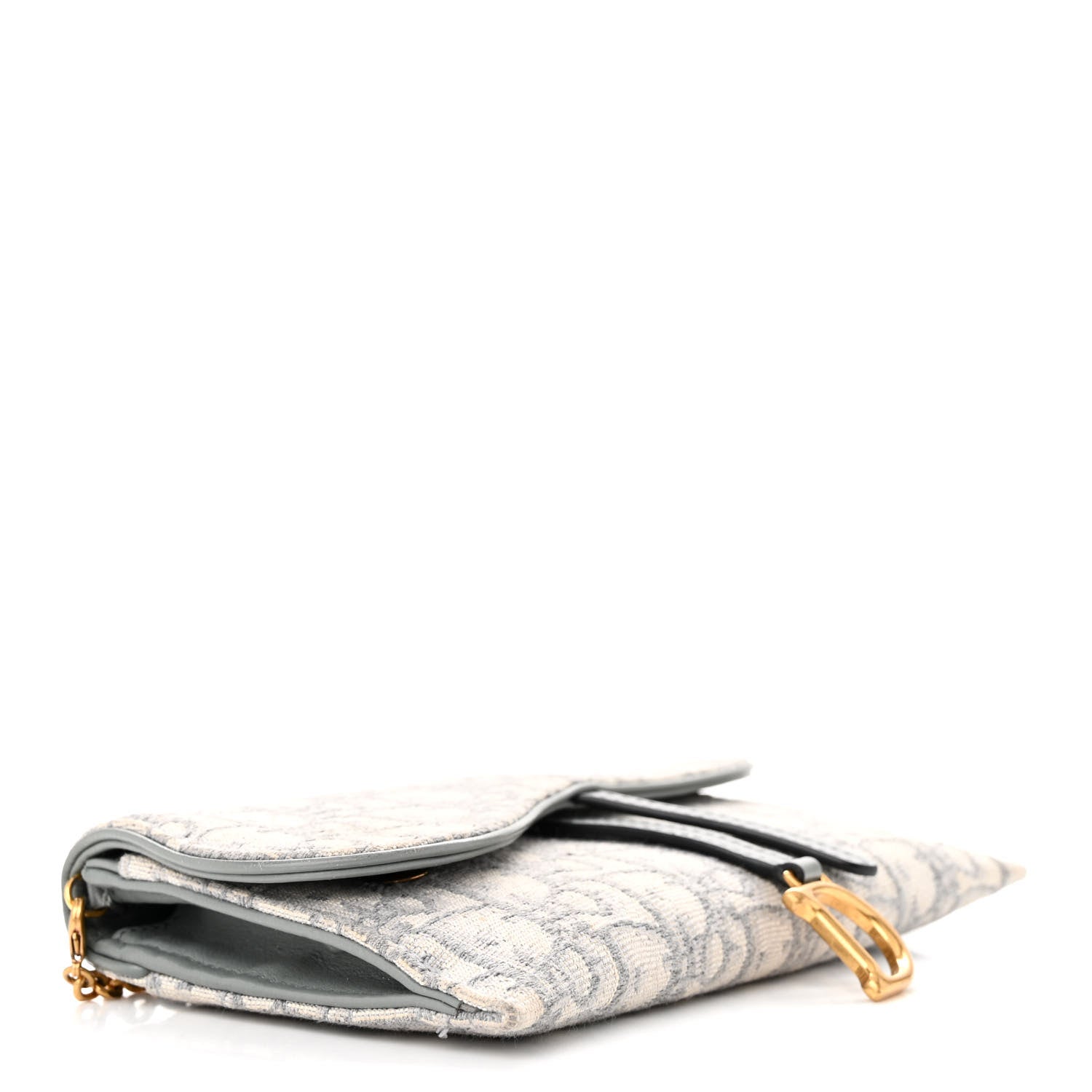 Christian Dior Oblique Saddle Chain Long Wallet Grey 5 of 12