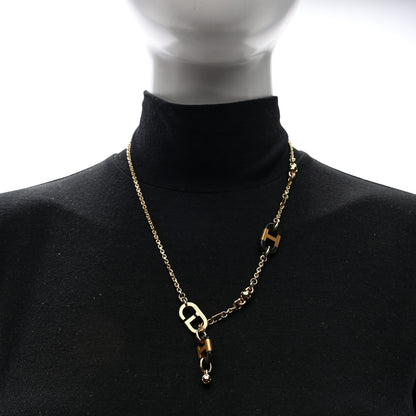 Hermes Lacquered Horn Permabrass Sur Mer Necklace Small Model Gold Black 3 of 12