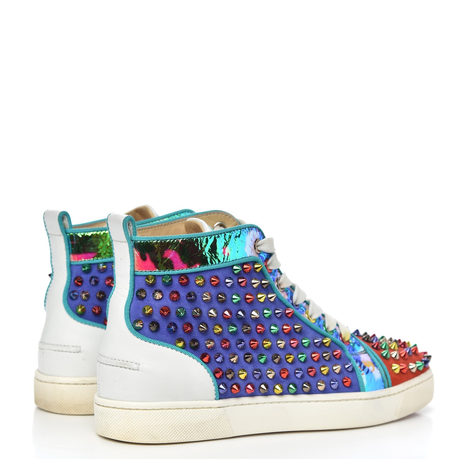 Christian Louboutin Suede Nappa Louis Pik Pik Orlato Flat Spikes Sneakers 37.5 Multicolor 4 of 8