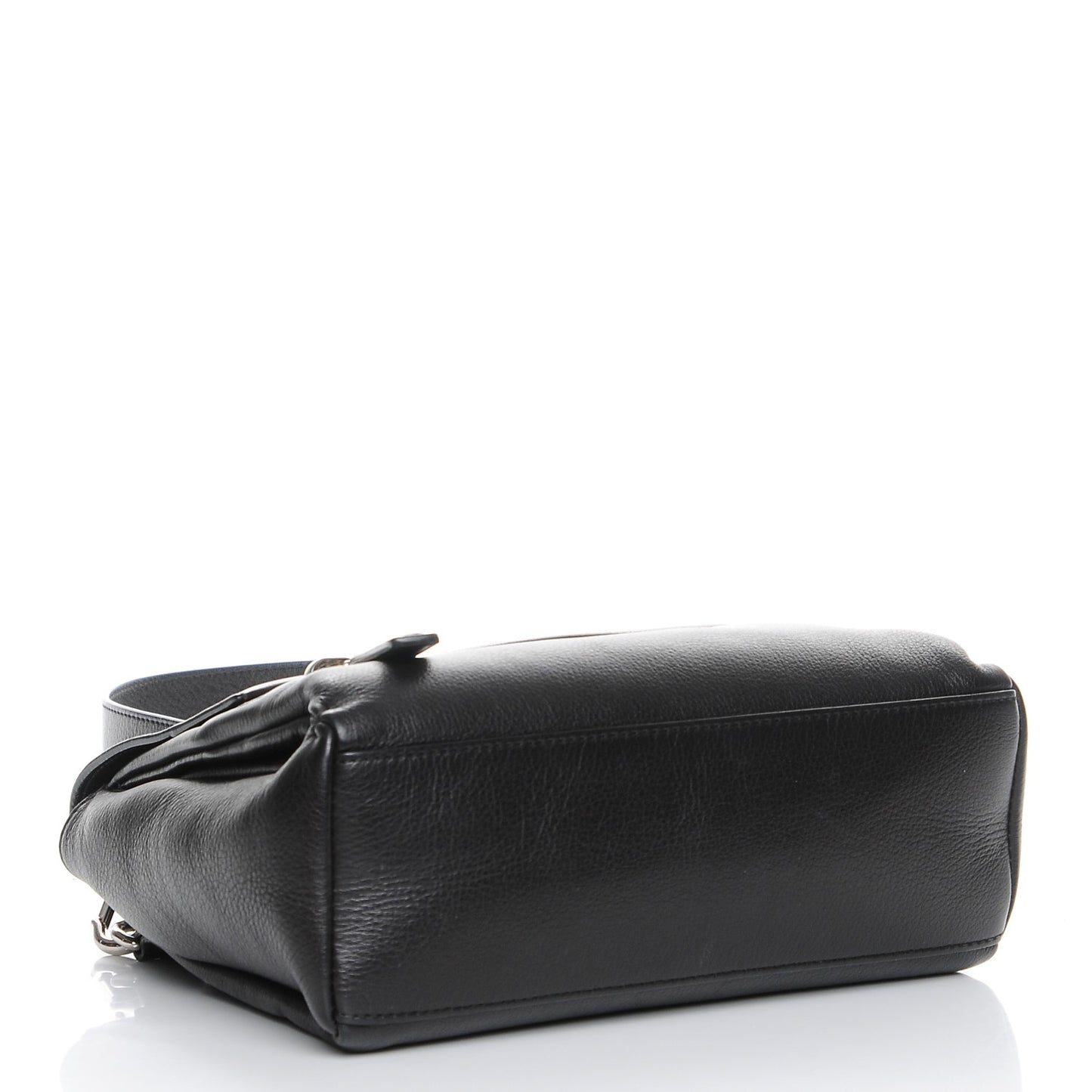 Waxy Grained Calfskin Mini Pandora Pure Flap Bag Black
