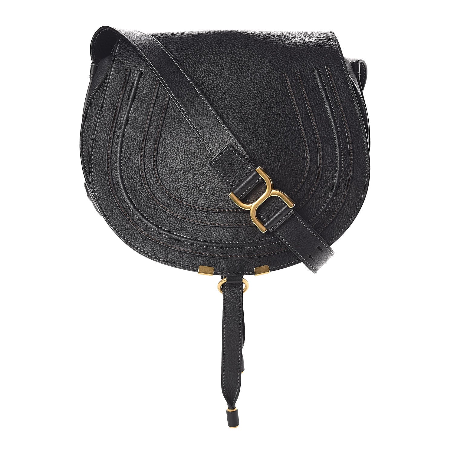 Chloe Calfskin Medium Marcie Round Crossbody Bag Black 1 of 10