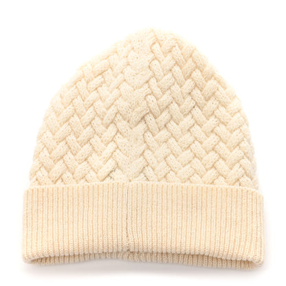Chanel Cashmere CC Beanie Hat Ivory Black 3 of 5