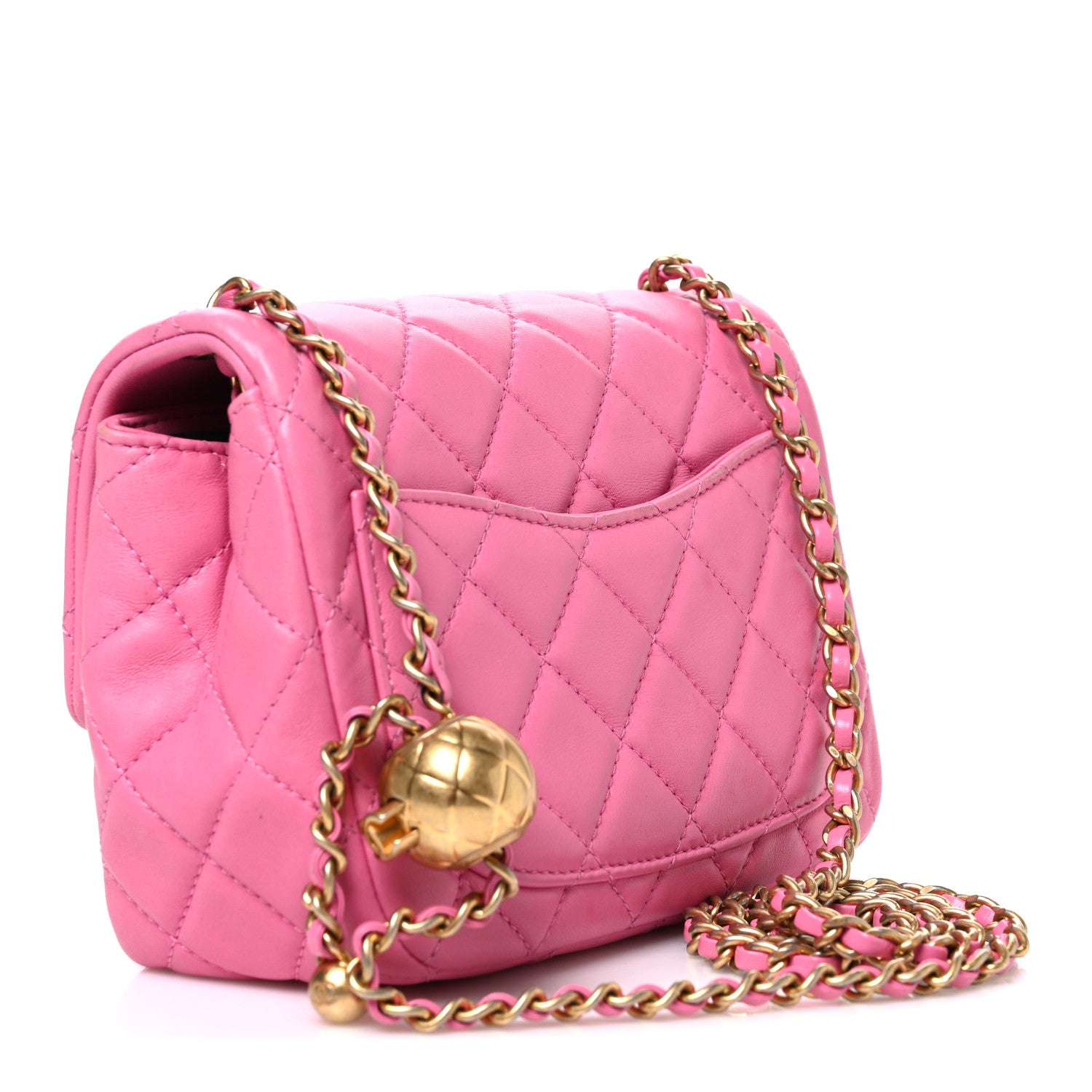 Chanel Lambskin Quilted Mini Pearl Crush Flap Pink 3 of 10