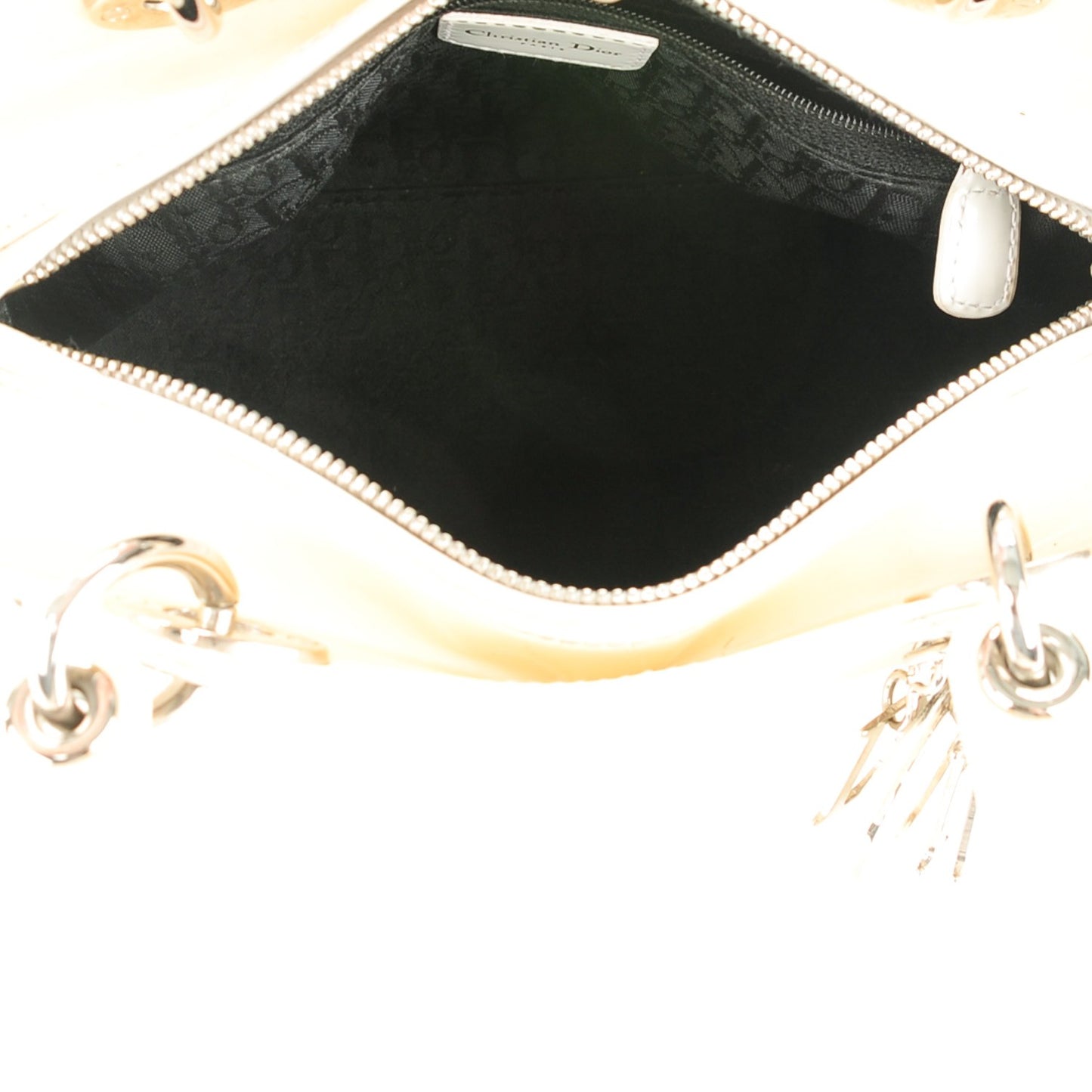Patent Cannage Medium Lady Dior White