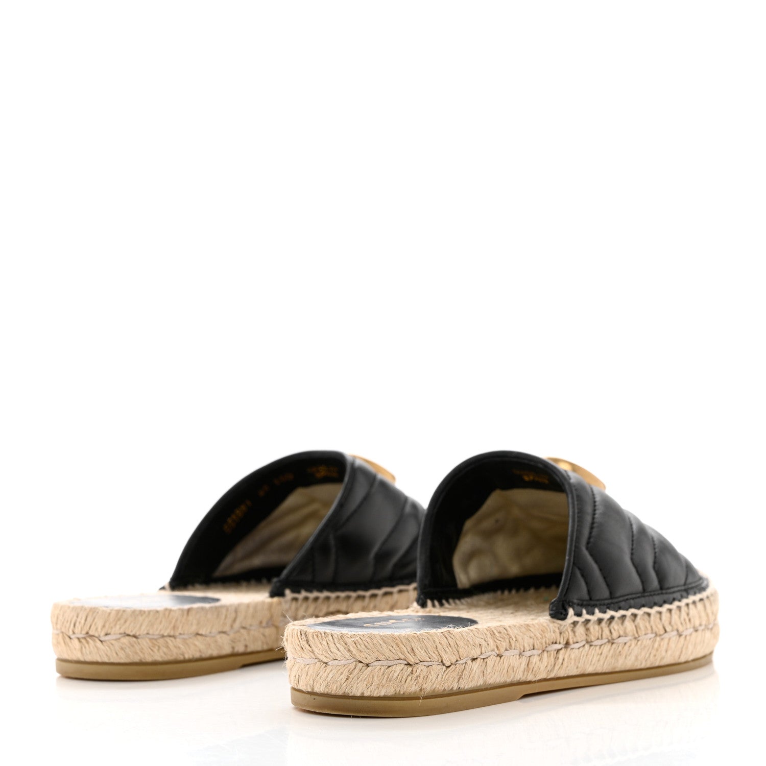 Gucci Nappa Matelasse GG Marmont Espadrille Slippers 36 Black 4 of 10