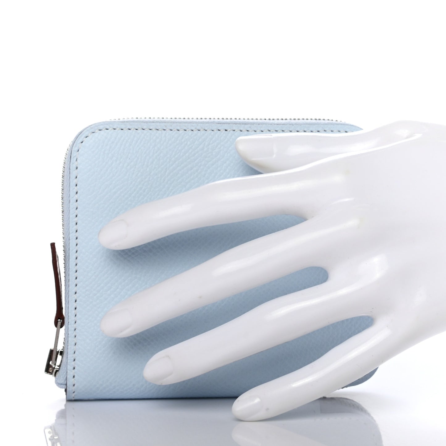 Epsom Silk'in Compact Wallet Bleu Brume Gris Perle
