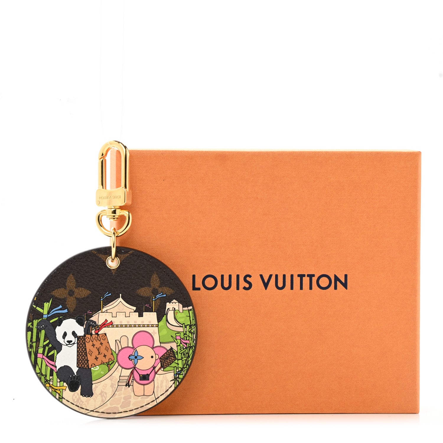 Louis Vuitton Monogram 2021 Christmas Animation China Wall Bag Charm Key Ring Myosotis Blue 5 of 5