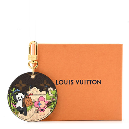 Louis Vuitton Monogram 2021 Christmas Animation China Wall Bag Charm Key Ring Myosotis Blue 5 of 5