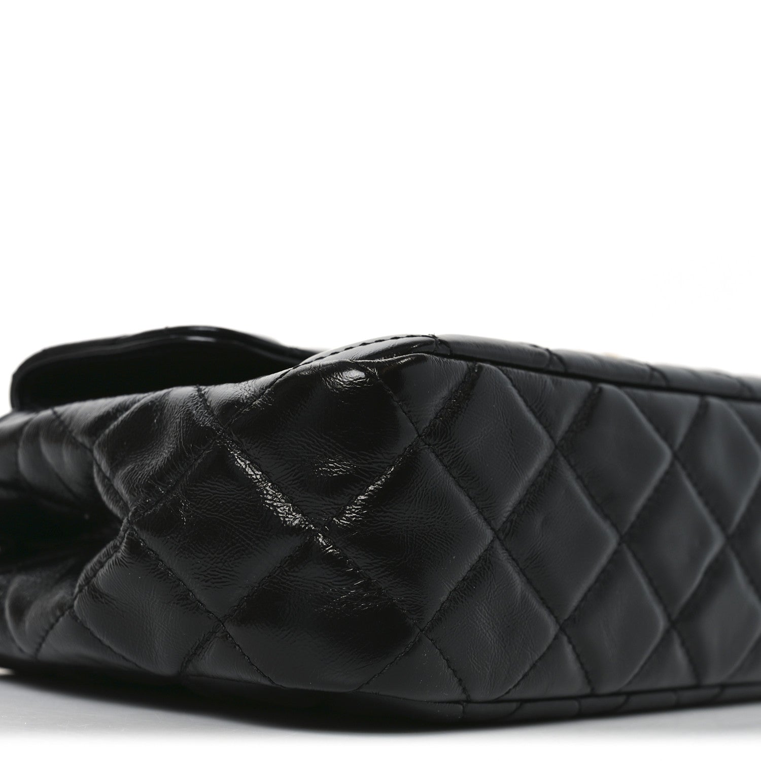 Chanel Shiny Crumpled Calfskin Quilted Wavy CC Hobo Black 9 of 10