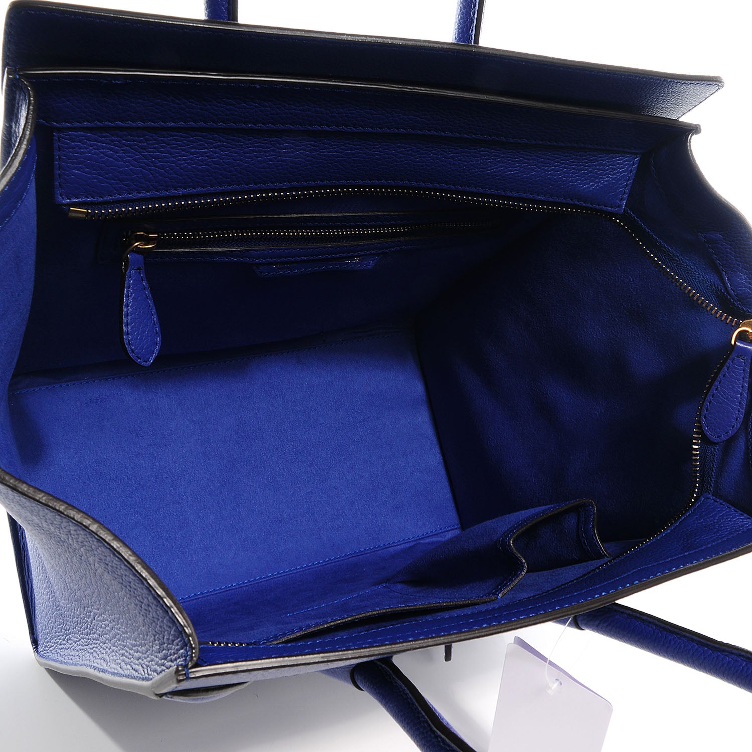 Celine Drummed Calfskin Mini Luggage Indigo 5 of 8