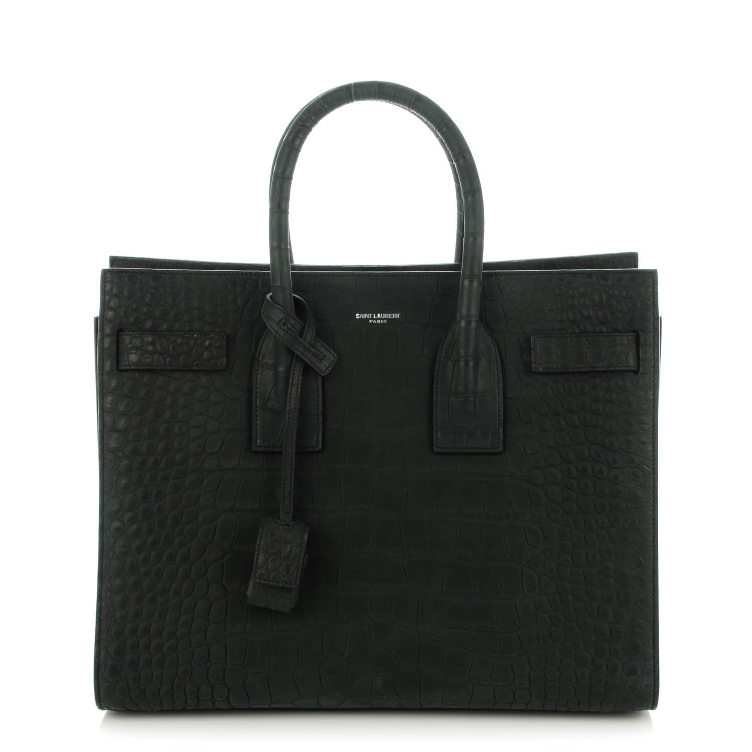 Saint Laurent Crocodile Embossed Small Sac de Jour Dusty Black 1 of 7