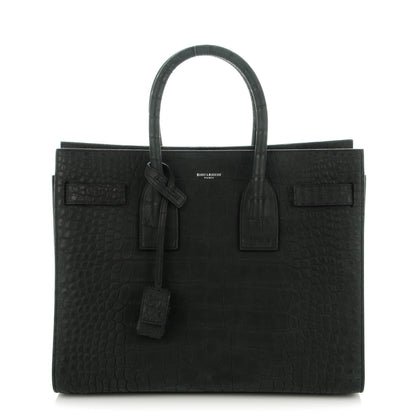 Saint Laurent Crocodile Embossed Small Sac de Jour Dusty Black 1 of 7