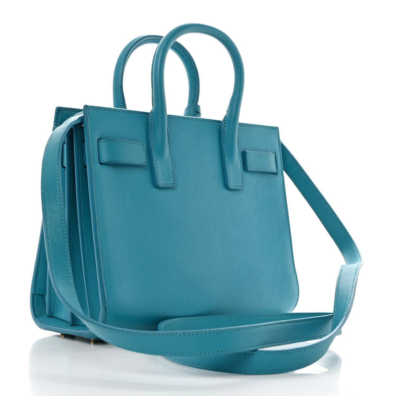 Saint Laurent Calfskin Nano Sac De Jour Turquoise 2 of 14