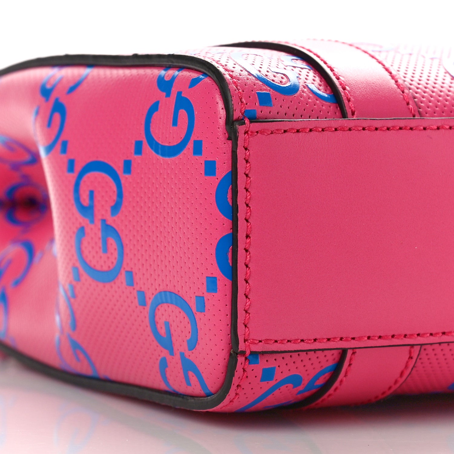 Gucci Calfskin GG Tennis Embossed Mini Tote Bag Modern Fuchsia Modern Blue 9 of 10